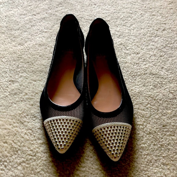 Stuart Weitzman black and white studded flats - Picture 2 of 7